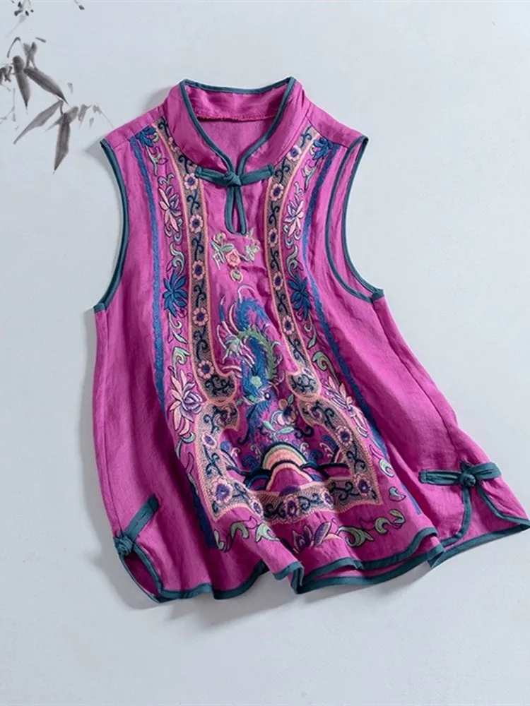 Ele Ethnic Sle Vintage Tank Top Women's Faion Buttonl Svel Embroidered Flax Printed Stand Collar Vest
Ele Ethnic Sle Vintage Tank Top Women's Faion Buttonl Svel Embroidered Flax Printed Stand Collar Vest