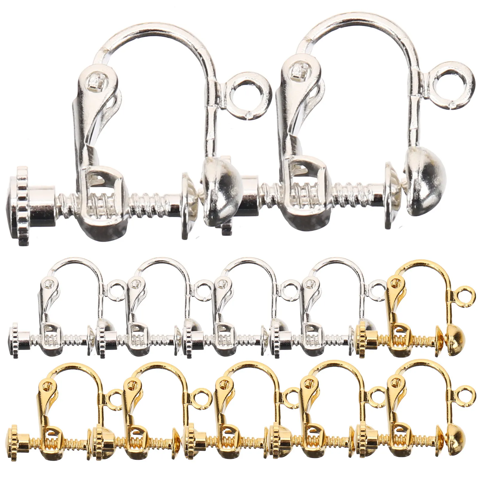 12pcs Earring Converter 4MM Wave Head Screw Clip On Earrings Backs Non Pierced Adjustable Jewelry Making Supplies Gold Silver
12pcs Earring Converter 4MM Wave Head Screw Clip On Earrings Backs Non Pierced Adjustable Jewelry Making Supplies Gold Silver