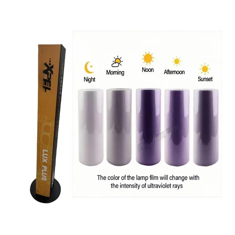 XPEL White to Purple PPF TPU Car Lamp Film Photochromic Purple Changing Headlight Tint PPF TPU Car Headlight PPF Film 0.3x15M
XPEL White to Purple PPF TPU Car Lamp Film Photochromic Purple Changing Headlight Tint PPF TPU Car Headlight PPF Film 0.3x15M