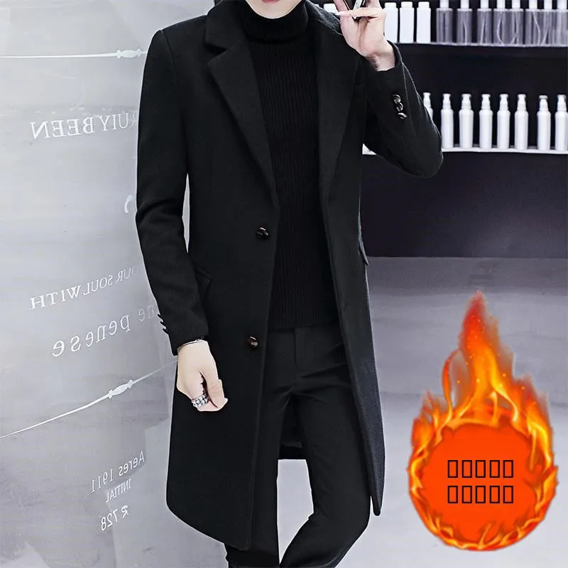 Men's Winter Thiened Woolen Coat Medium Length Cotton Added Korean Sle Slim Fit Youth Windbreaker Overcoat
Men's Winter Thiened Woolen Coat Medium Length Cotton Added Korean Sle Slim Fit Youth Windbreaker Overcoat