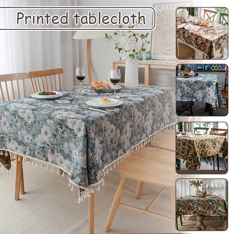 American Style Blue Oil Painting Tablecloth Thick Cotton Linen Jacquard Tablecloth Kitchen Hotel Dining Coffee Tea Table Cover
American Style Blue Oil Painting Tablecloth Thick Cotton Linen Jacquard Tablecloth Kitchen Hotel Dining Coffee Tea Table Cover