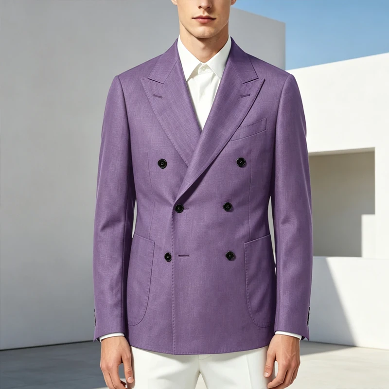 Men's Linen Blazer Notched Lapel Slim Fit Suit Jacket Lightweight Breathable Business Casual For Summer Wedding Office Party
Men's Linen Blazer Notched Lapel Slim Fit Suit Jacket Lightweight Breathable Business Casual For Summer Wedding Office Party