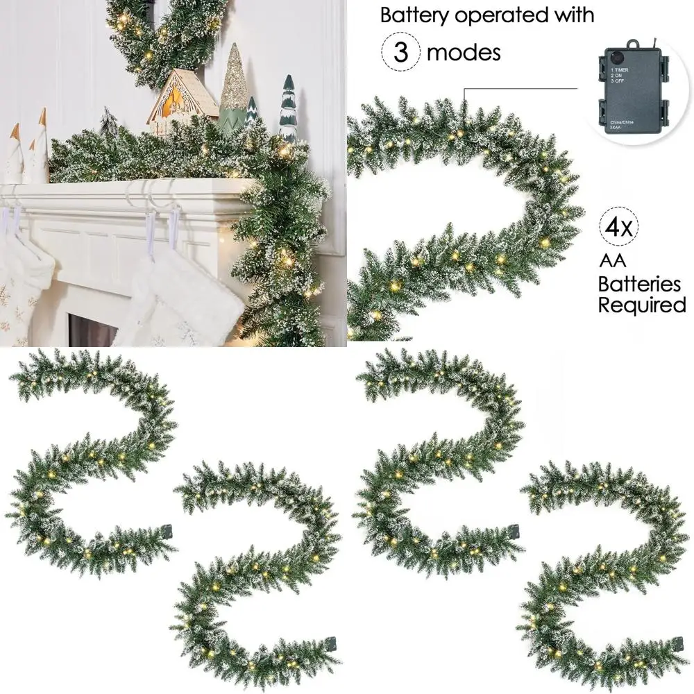Battery-Powered 9 Feet LED Christmas Garland with 50 Lights, Pre-lit Holiday Decorations
Battery-Powered 9 Feet LED Christmas Garland with 50 Lights, Pre-lit Holiday Decorations