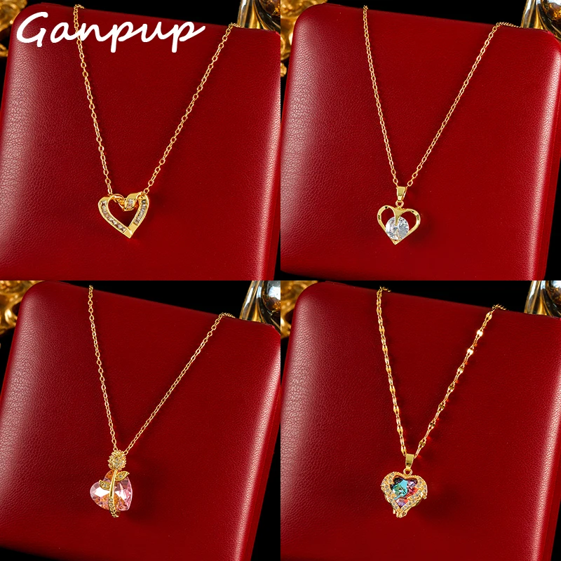GANPUP 316L Stainless Steel Shining Crystal Zircon Heart Pendant Necklace For Women Daily Wear Exquisite Neck Chain Jewelry Gift
GANPUP 316L Stainless Steel Shining Crystal Zircon Heart Pendant Necklace For Women Daily Wear Exquisite Neck Chain Jewelry Gift