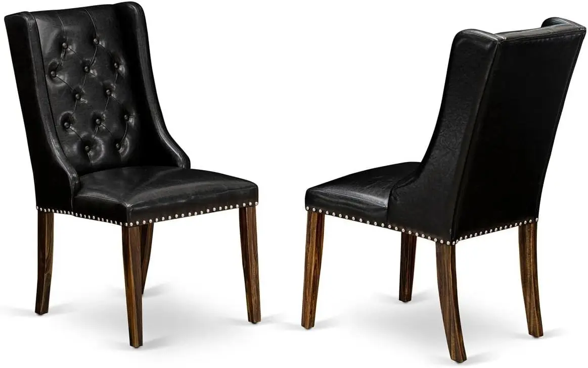 East West Furniture FOP7T49 Обеденные стулья Forney Parsons — отделка гвоздями на пуговицах, черные стулья с мягкой подкладкой из искусственной кожи, набор из
East West Furniture FOP7T49 Обеденные стулья Forney Parsons — отделка гвоздями на пуговицах, черные стулья с мягкой подкладкой из искусственной кожи, набор из