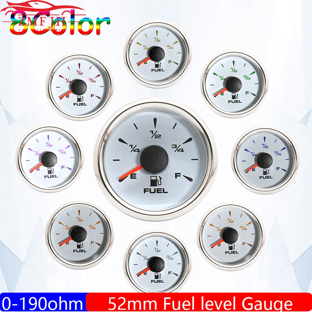 8 Color Backlight 0-190 Ohm Fuel Level Gauge 2" 52mm Oil Tank Meter Pointer 240-33Ohm Fuel Gauge for Auto Car Boat 12V24V Custom
8 Color Backlight 0-190 Ohm Fuel Level Gauge 2" 52mm Oil Tank Meter Pointer 240-33Ohm Fuel Gauge for Auto Car Boat 12V24V Custom