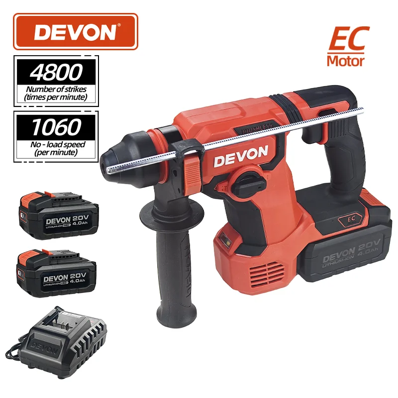 DEVON 5403-li-20 Высококачественный электрический бесщеточный литиевый электрический ударный молоток для украшения дома
DEVON 5403-li-20 Высококачественный электрический бесщеточный литиевый электрический ударный молоток для украшения дома