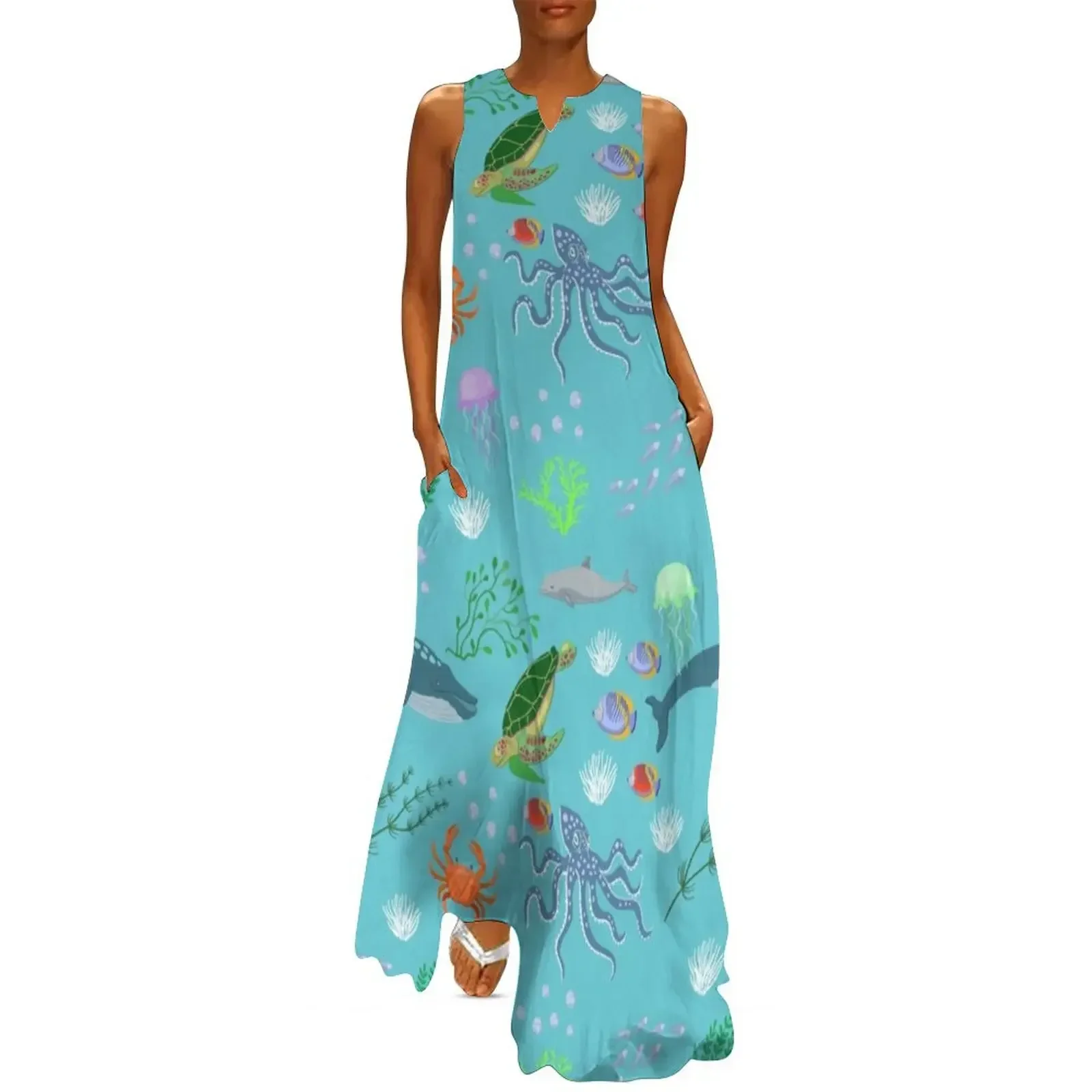 Underwater - animals, algae and corals in the sea Long Dress Beachwear Party dresses for women Womens dresses Dress
Underwater - animals, algae and corals in the sea Long Dress Beachwear Party dresses for women Womens dresses Dress