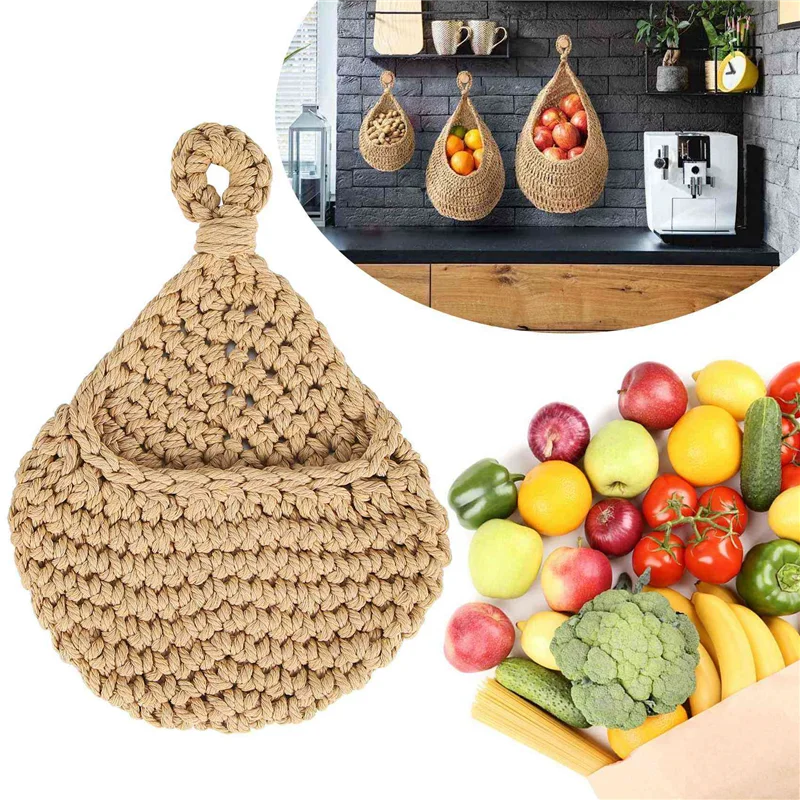 AA50-3Pcs Boho Hanging Basket, Wall Hanging Fruit Basket For Fresh Produce Storage, Vegetable Keeper For Potato, Onion Garlic
AA50-3Pcs Boho Hanging Basket, Wall Hanging Fruit Basket For Fresh Produce Storage, Vegetable Keeper For Potato, Onion Garlic