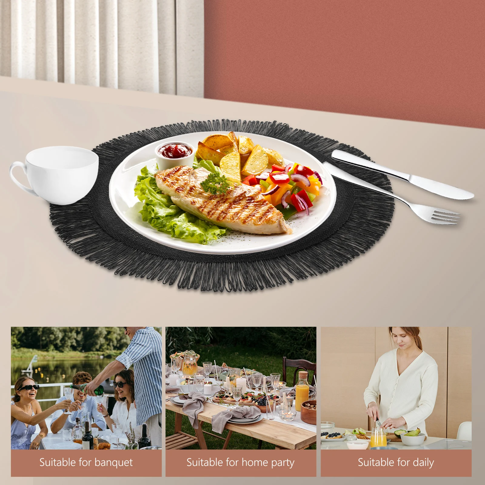 2pcs Round Placemat Set Woven Style Insulated Teapot Mat Decorative Hemp Dinner Table nament Cutlery Mat Place Mats Dining
2pcs Round Placemat Set Woven Style Insulated Teapot Mat Decorative Hemp Dinner Table nament Cutlery Mat Place Mats Dining
