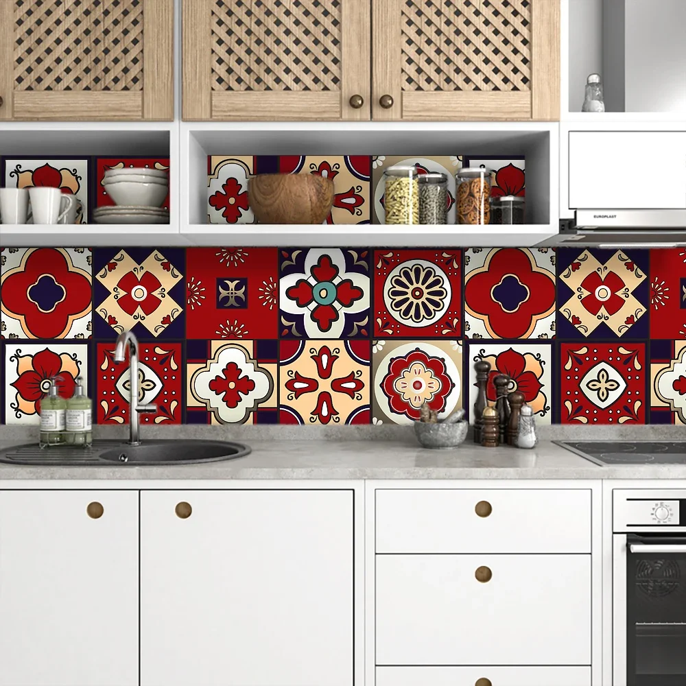 10pcs Red Mandala Wall Panels - Matte Self-Adhesive Film for Kitchen Backsplash/Cabinets (Waterproof)
10pcs Red Mandala Wall Panels - Matte Self-Adhesive Film for Kitchen Backsplash/Cabinets (Waterproof)