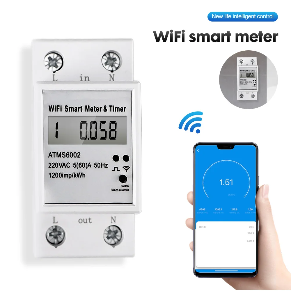 Интеллектуальный измеритель энергии, однофазный, для Din-рейки, Wi-Fi, 220 В, ваттметр, ЖК-дисплей
Интеллектуальный измеритель энергии, однофазный, для Din-рейки, Wi-Fi, 220 В, ваттметр, ЖК-дисплей