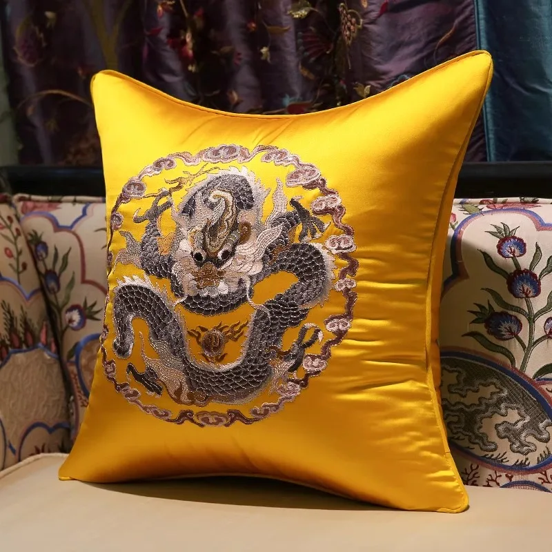 Yellow Cushion Cover Embroidered Decorative Cushions for Elegant Sofa Home Decor 45X45/50X50/35X50CM Dragon Flora Pillow Case
Yellow Cushion Cover Embroidered Decorative Cushions for Elegant Sofa Home Decor 45X45/50X50/35X50CM Dragon Flora Pillow Case