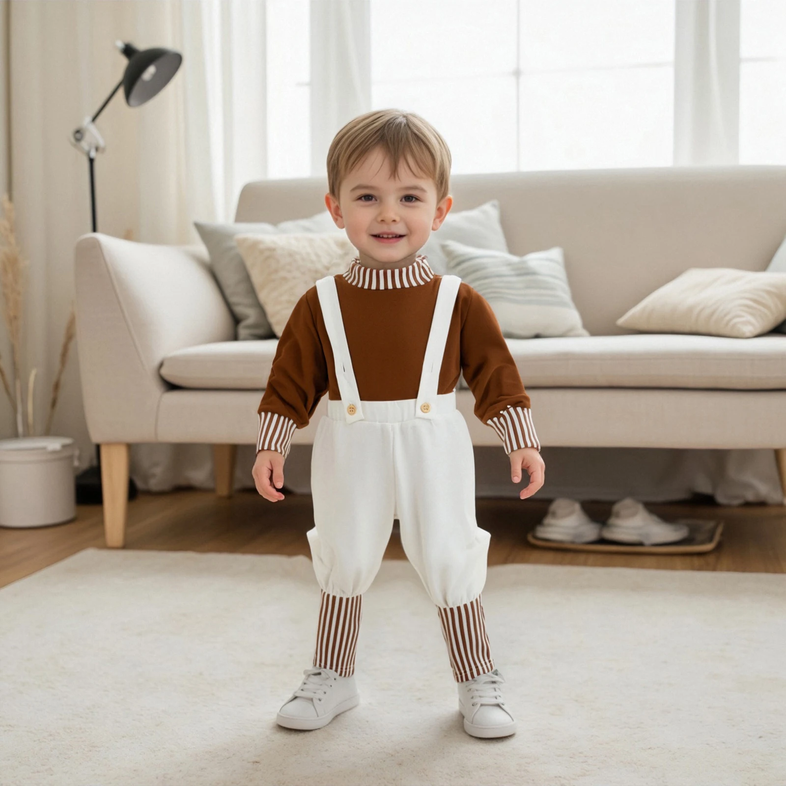 Одежда для малышей, осенний комплект из 2 предметов для мальчиков и девочек, полосатый топ с длинными рукавами и штаны на подтяжках с эластичной резинкой на талии, комплект одежды
Одежда для малышей, осенний комплект из 2 предметов для мальчиков и девочек, полосатый топ с длинными рукавами и штаны на подтяжках с эластичной резинкой на талии, комплект одежды