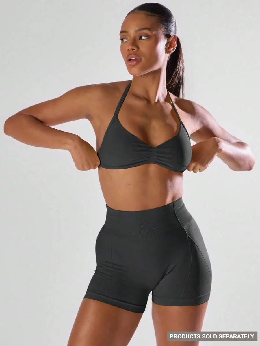 Solid Ruched Bust Halter Sports Bra Open Back Workout Gym Running Tennis Pickleball
Solid Ruched Bust Halter Sports Bra Open Back Workout Gym Running Tennis Pickleball