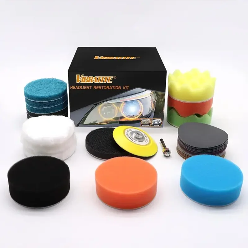 41 Pcs 3 Inch Car Headlight Restoration Kit ,Sanding Discs with Backing Pad, Scouring Pads, Wool Buffing Sponge Polishing Pads
41 Pcs 3 Inch Car Headlight Restoration Kit ,Sanding Discs with Backing Pad, Scouring Pads, Wool Buffing Sponge Polishing Pads