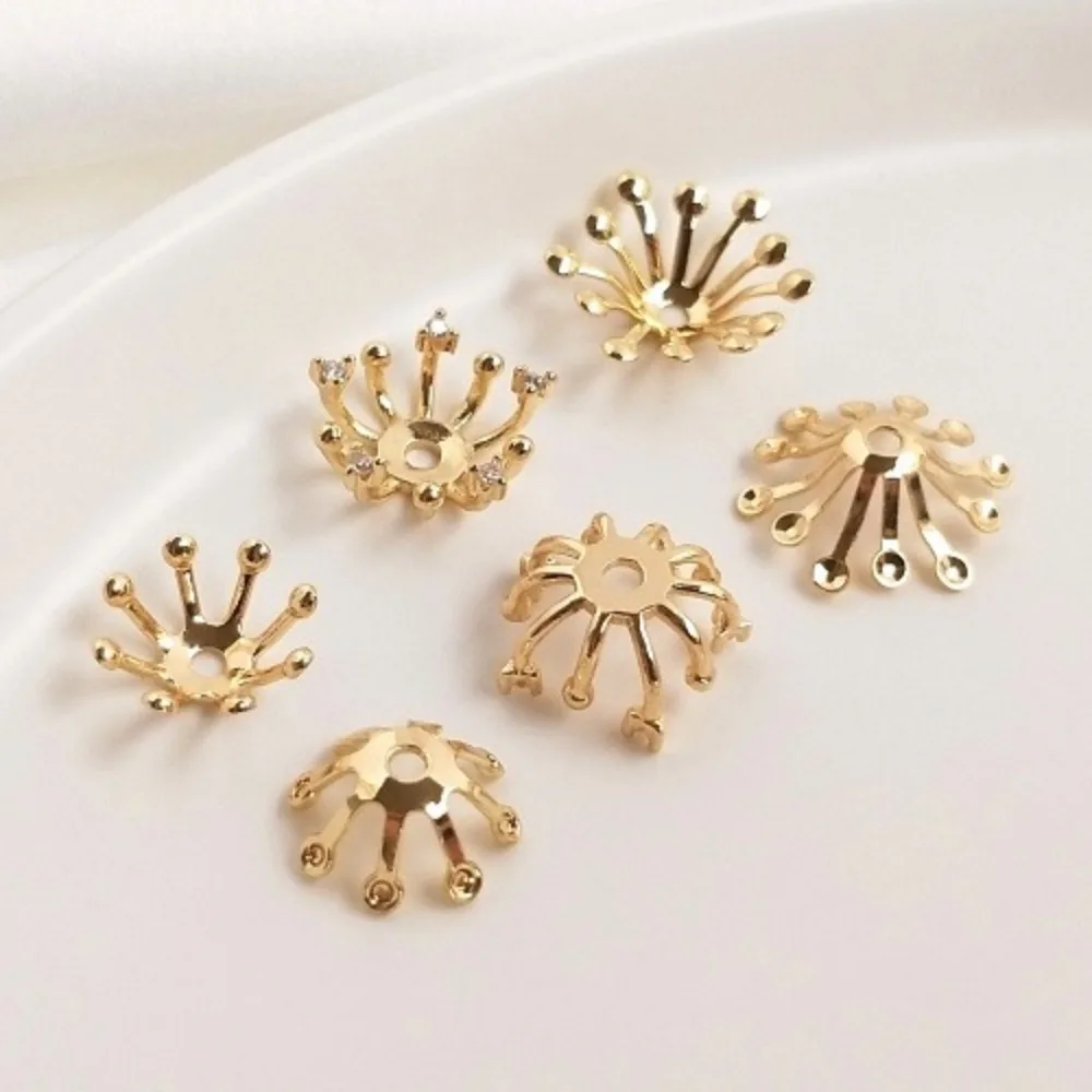14K Gold Color Flower Tray Flower Hat Accessories Micro-inlaid Zircon Hairpin Accessories Stamen Bead Tray DIY Handmade Material
14K Gold Color Flower Tray Flower Hat Accessories Micro-inlaid Zircon Hairpin Accessories Stamen Bead Tray DIY Handmade Material