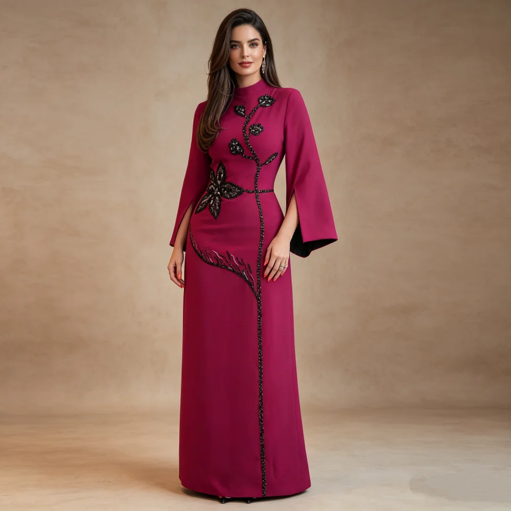 Customized Luxury High Collar Evening Gown with Glitter Pattern Classic Long Dresses Formal Party Dresses for Wedding Guest
Customized Luxury High Collar Evening Gown with Glitter Pattern Classic Long Dresses Formal Party Dresses for Wedding Guest