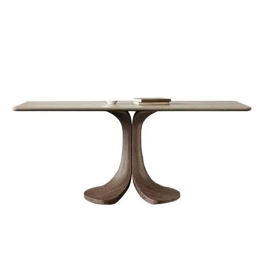 Medieval solid wood dining table rectangular modern simple walnut sticky leather full tray matte cave stone rock slab
Medieval solid wood dining table rectangular modern simple walnut sticky leather full tray matte cave stone rock slab
