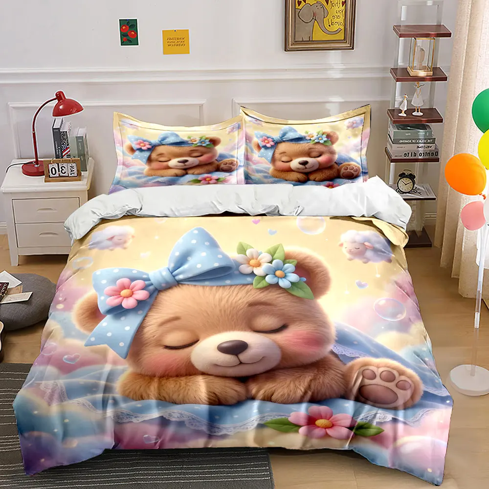 Sleeping teddy on dreamy clouds Bedding Set for Kids Luxury Gift 3pcs Digital Print Comforter Set Soft Comfortable Breathable
Sleeping teddy on dreamy clouds Bedding Set for Kids Luxury Gift 3pcs Digital Print Comforter Set Soft Comfortable Breathable
