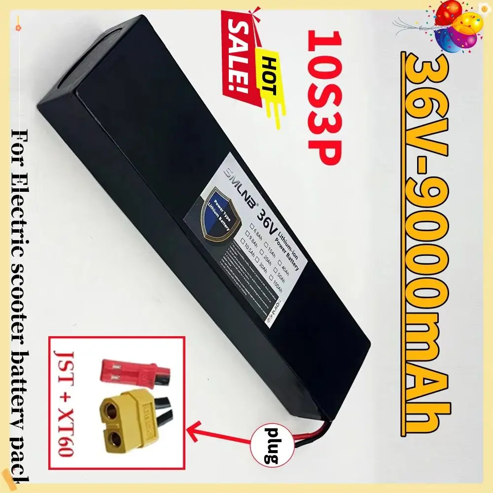 36V 36Ah Rechargeable Lithium Battery Pack 18650 10S3P 500W Power Modified 36V Electric Scooter Battery with BMS, XT60 JST
36V 36Ah Rechargeable Lithium Battery Pack 18650 10S3P 500W Power Modified 36V Electric Scooter Battery with BMS, XT60 JST