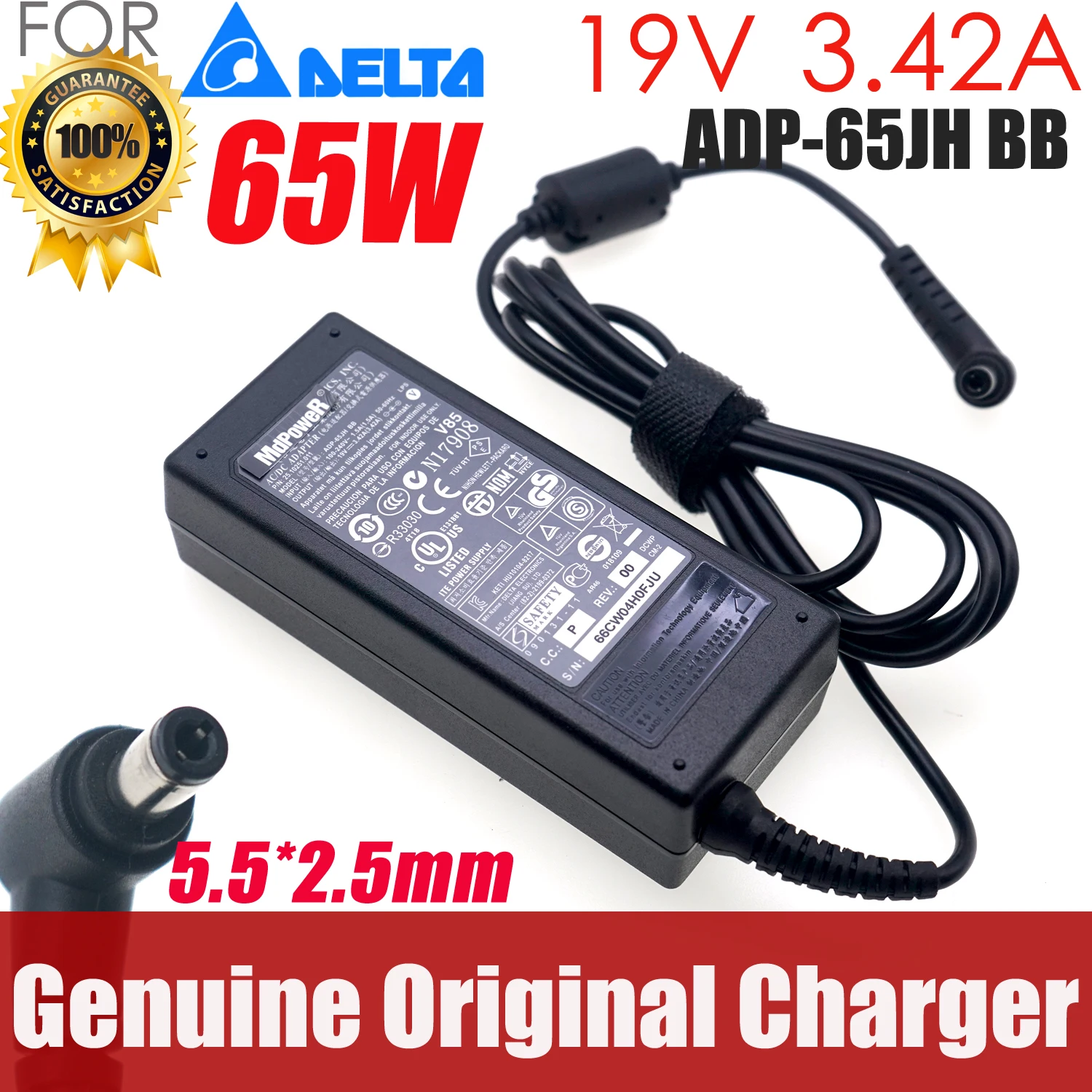 Genuine Delta 19V 3.42A 65W ADP-65JH HB AC Adapter Laptop Charger for Toshiba Satellite C55 L45 L55 L50 L70 L75 L40 Power Supply
Genuine Delta 19V 3.42A 65W ADP-65JH HB AC Adapter Laptop Charger for Toshiba Satellite C55 L45 L55 L50 L70 L75 L40 Power Supply