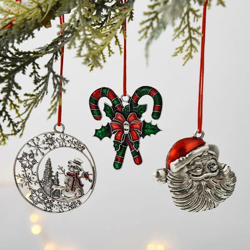Santa Claus Metal Snowman Pendant Double-Sided Snowflake Solid Pewter Christmas Tree Ornament Printing with Red Rope
Santa Claus Metal Snowman Pendant Double-Sided Snowflake Solid Pewter Christmas Tree Ornament Printing with Red Rope
