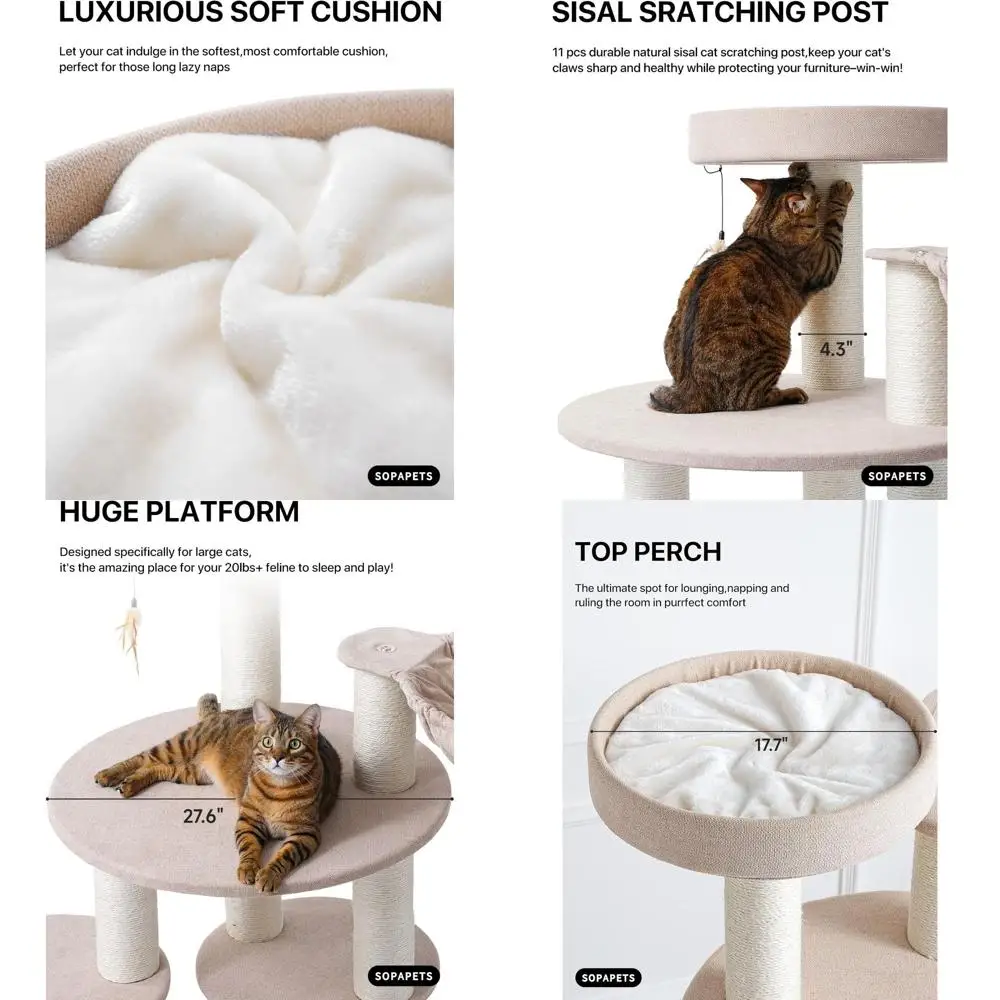 Прочная роскошная когтеточка-башня XXL для крупных домашних кошек, высотой 65 дюймов, с гамаком, когтеточкой и домиком
Прочная роскошная когтеточка-башня XXL для крупных домашних кошек, высотой 65 дюймов, с гамаком, когтеточкой и домиком