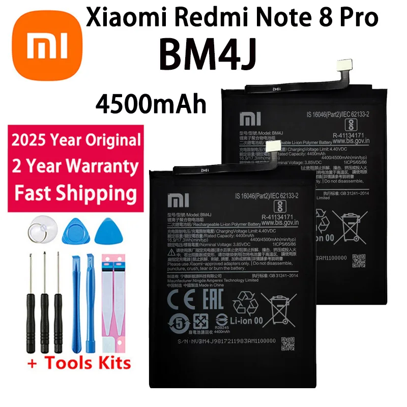 Оригинальный аккумулятор BM4J на 2025 года, 4500 мАч для Xiaomi Redmi Note 8 Pro Note 8 Pro 8pro, высококачественный сменный аккумулятор для телефона
Оригинальный аккумулятор BM4J на 2025 года, 4500 мАч для Xiaomi Redmi Note 8 Pro Note 8 Pro 8pro, высококачественный сменный аккумулятор для телефона