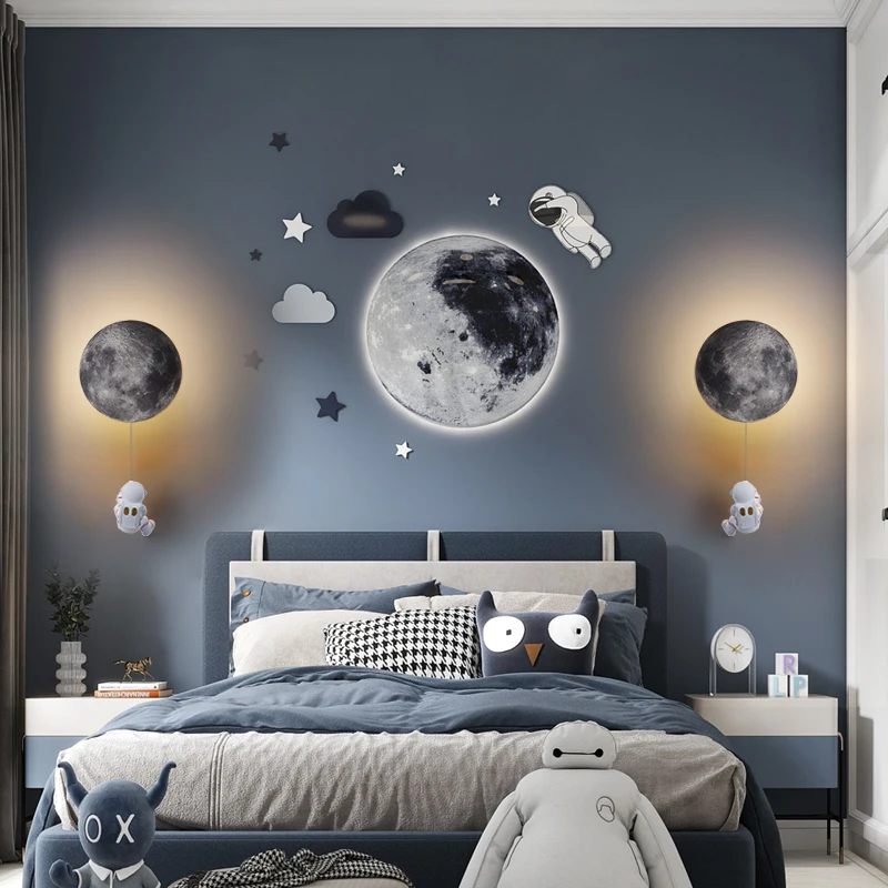 Modern Simple Decoration Astronaut Moon Wall Lamps Children's Room Study Bedroom Bedside Cartoon LED Round Home Deco Wall Lamp
Modern Simple Decoration Astronaut Moon Wall Lamps Children's Room Study Bedroom Bedside Cartoon LED Round Home Deco Wall Lamp