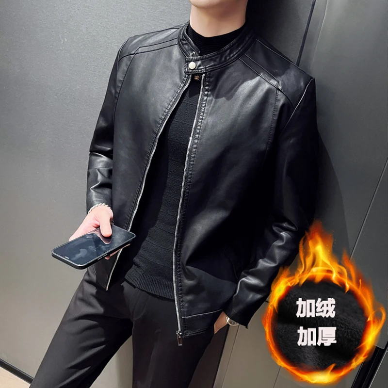 Casual Leather Coat Korean Version Stand Collar New Slim Fit Trend Handsome Youth PU Leather Jacket Spring Autumn Men's Jacket
Casual Leather Coat Korean Version Stand Collar New Slim Fit Trend Handsome Youth PU Leather Jacket Spring Autumn Men's Jacket
