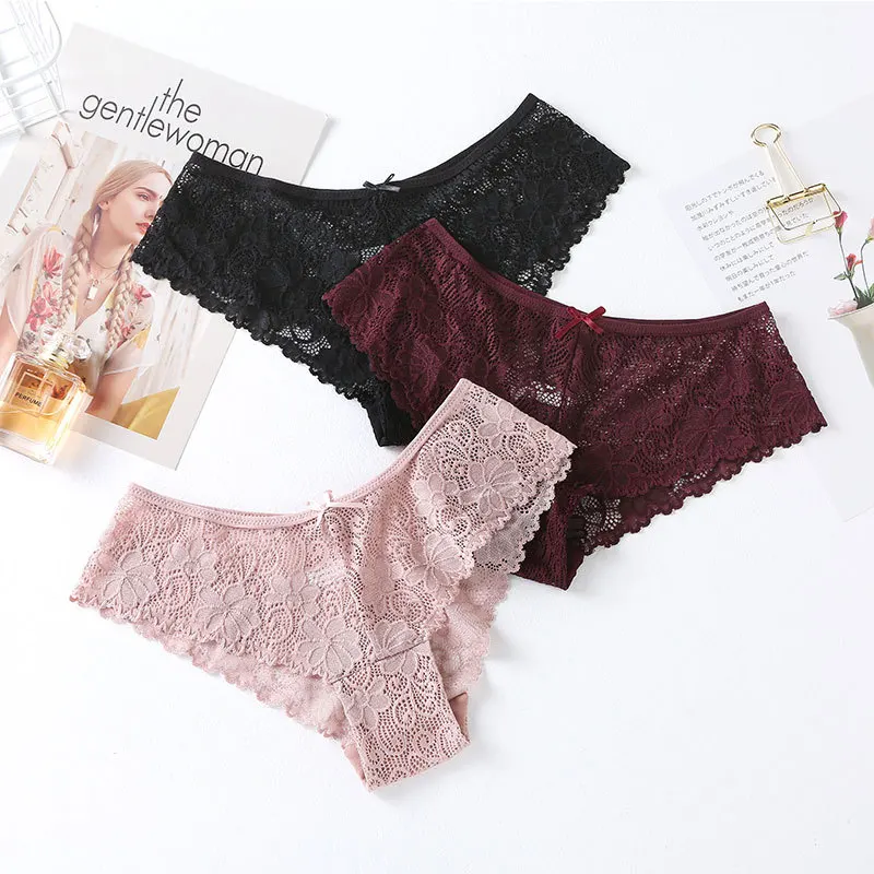 Panties for Woman Sexy Lace Breathable Female Underwear Panty Transparent Brief Girl Underpants Set M-XXL 3 Pcs/lot
Panties for Woman Sexy Lace Breathable Female Underwear Panty Transparent Brief Girl Underpants Set M-XXL 3 Pcs/lot