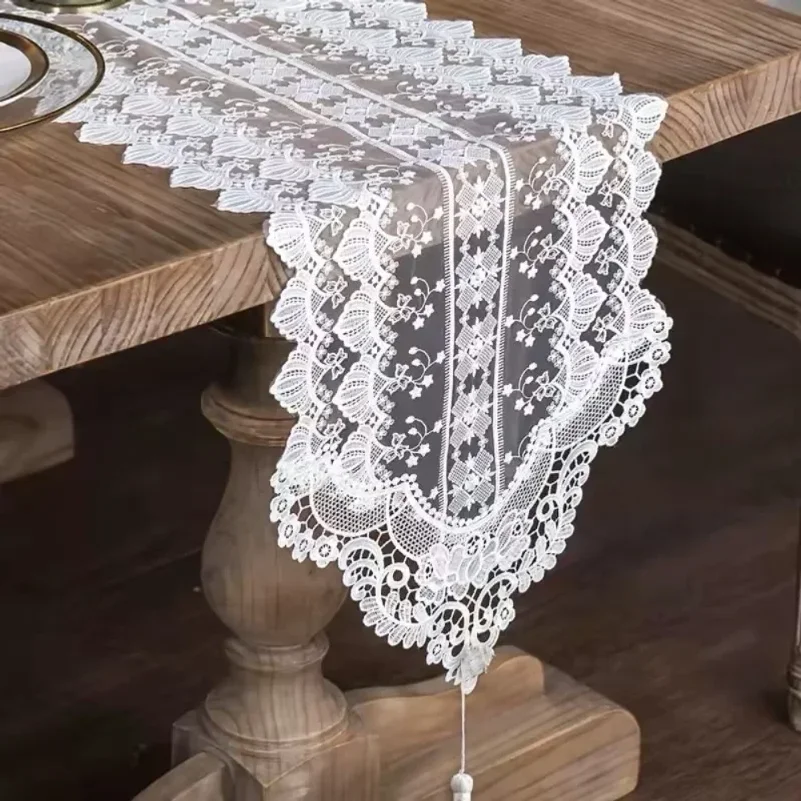 High Quality White Lace Table Runner European Style Elegant Table Runner Table Writing Desk Teapoy Ornament
High Quality White Lace Table Runner European Style Elegant Table Runner Table Writing Desk Teapoy Ornament
