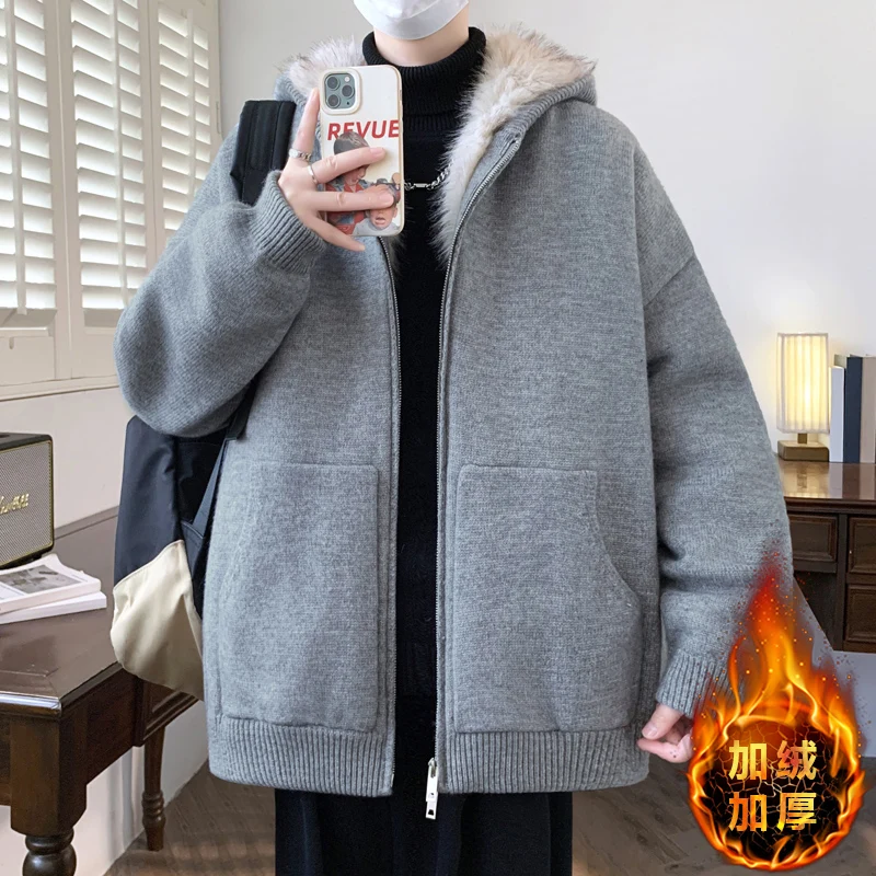 Thiened Fce Knitted Hooded Jaet Men's Autumn Winter Warm Casual Outerwear Long Sve Zipper Closure Comfortable Fit S...
Thiened Fce Knitted Hooded Jaet Men's Autumn Winter Warm Casual Outerwear Long Sve Zipper Closure Comfortable Fit S...