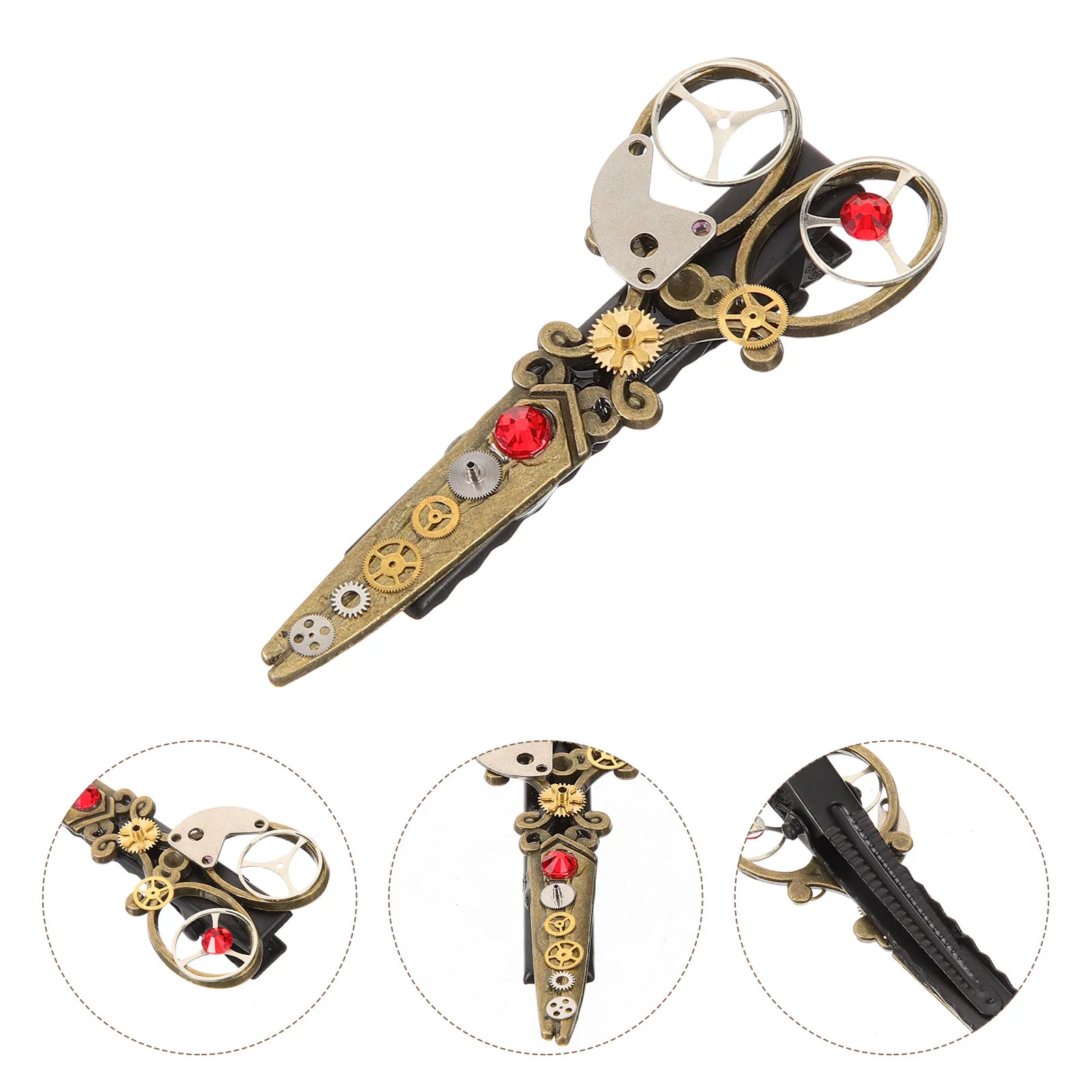 Retro Gear Hair Clips Vintage Decorative Accessories for Women Girls Lolita Gothic Punk Style Gear Scissor Hair Clip Suitable
Retro Gear Hair Clips Vintage Decorative Accessories for Women Girls Lolita Gothic Punk Style Gear Scissor Hair Clip Suitable