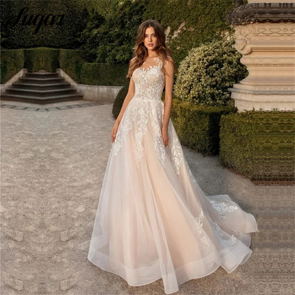 Vinatge Scoop Wedding Dresses Lace Apppliques Bridal Gowns Lace-Up Tulle Sweep Train Robe De Mariée Custom Made Bride Party 2024
Vinatge Scoop Wedding Dresses Lace Apppliques Bridal Gowns Lace-Up Tulle Sweep Train Robe De Mariée Custom Made Bride Party 2024
