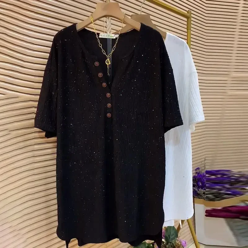 2024 Summer New Korean Simplicity Commute Solid Color V-neck Button Loose Short Sleeve Pullover T-shirts Women's Clothing Tops
2024 Summer New Korean Simplicity Commute Solid Color V-neck Button Loose Short Sleeve Pullover T-shirts Women's Clothing Tops