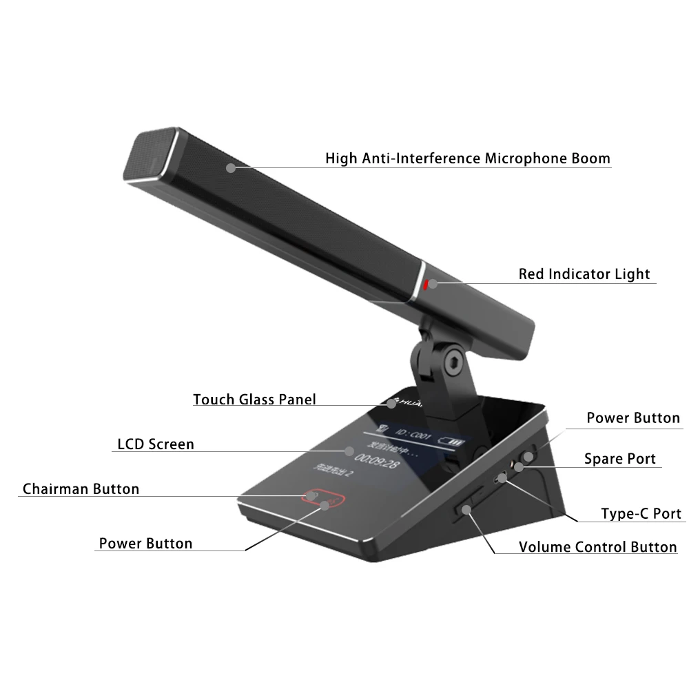 High Quality 5G Dual-diaphragm Wireless Wired Desktop Conference Microphone High-performance FPGA Dual MCU Processor 3.5" HD LCD
High Quality 5G Dual-diaphragm Wireless Wired Desktop Conference Microphone High-performance FPGA Dual MCU Processor 3.5" HD LCD