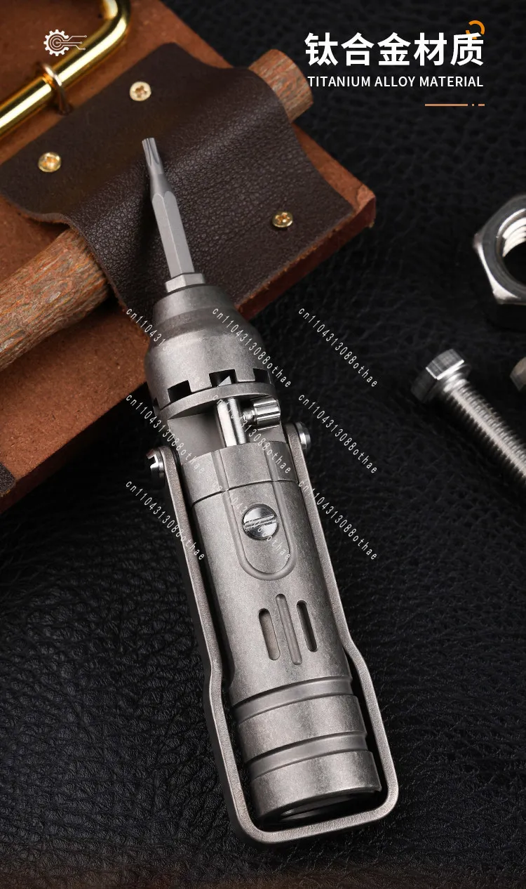 Interchangeable Bits, Vintage EDC Portable Multi-Tool Titanium Alloy Ratchet Screwdriver Set
Interchangeable Bits, Vintage EDC Portable Multi-Tool Titanium Alloy Ratchet Screwdriver Set