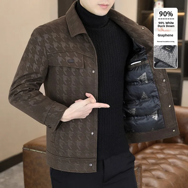 Men's Sli Casual Woolen Coat Warm Winter down Jaet Outerwear Cold Resistance Faion Urban ort Length Double Collar
Men's Sli Casual Woolen Coat Warm Winter down Jaet Outerwear Cold Resistance Faion Urban ort Length Double Collar