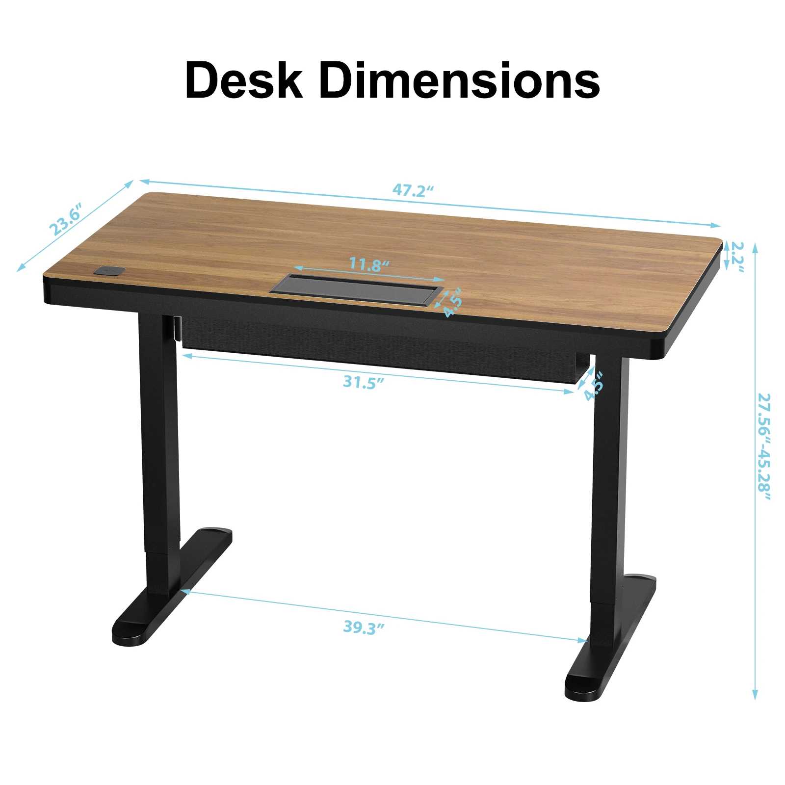 Ready to Ship Standing Desk with Drawer Wireless Charging Cable Management, Height Adjustable Desk in USA Warehouse
Ready to Ship Standing Desk with Drawer Wireless Charging Cable Management, Height Adjustable Desk in USA Warehouse