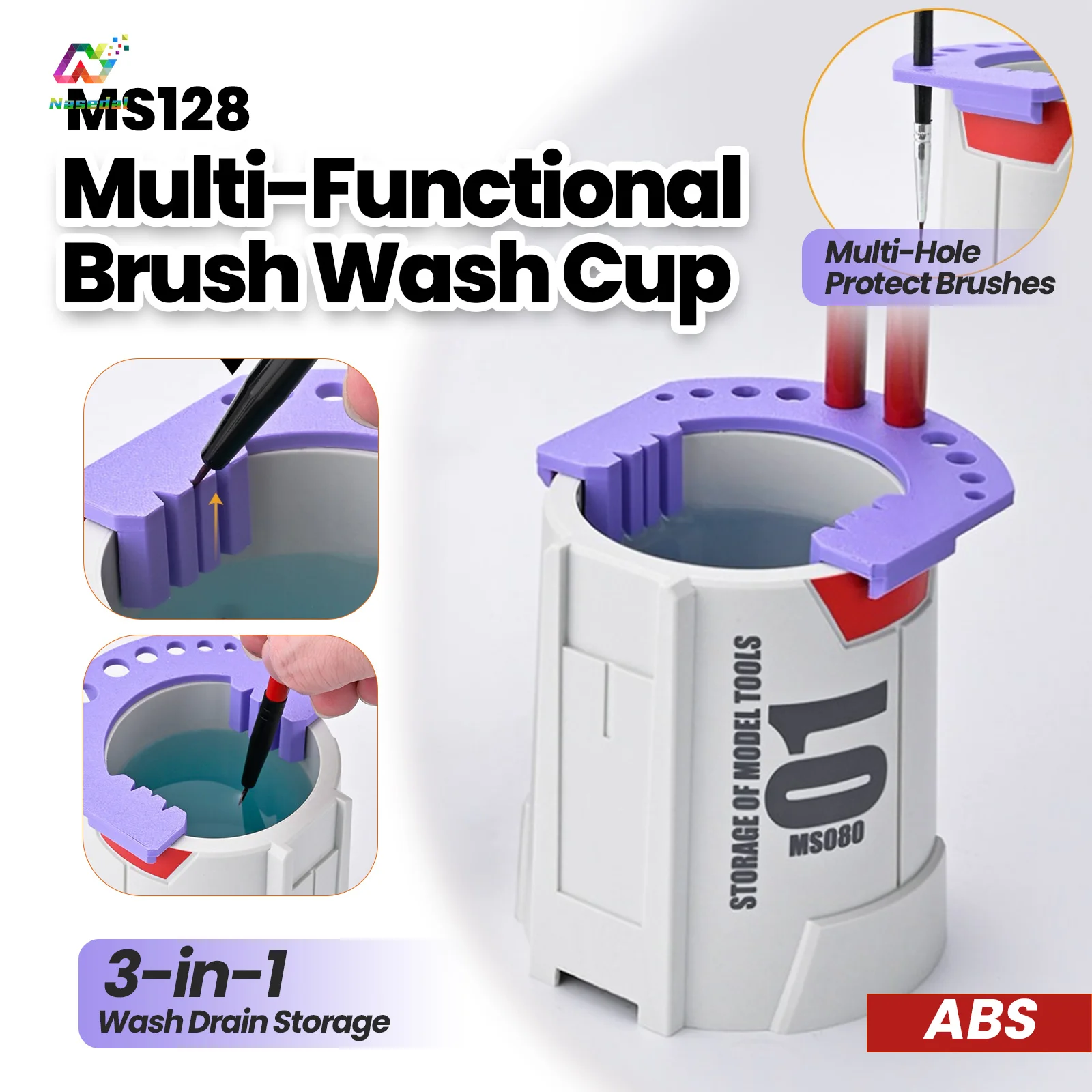 MSWZ MS-128 3-in-1 Paint Brush Washer Cup 10-Hole Drying Rack / Storage Bucket for Miniature Hand Painting Brushes Cleaner Tool
MSWZ MS-128 3-in-1 Paint Brush Washer Cup 10-Hole Drying Rack / Storage Bucket for Miniature Hand Painting Brushes Cleaner Tool