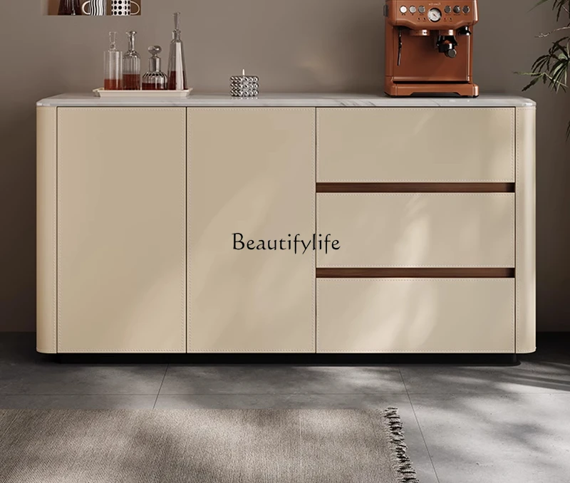 Natural marble side cabinet integrated storage against the wall saddle leather tea cabinet
Natural marble side cabinet integrated storage against the wall saddle leather tea cabinet
