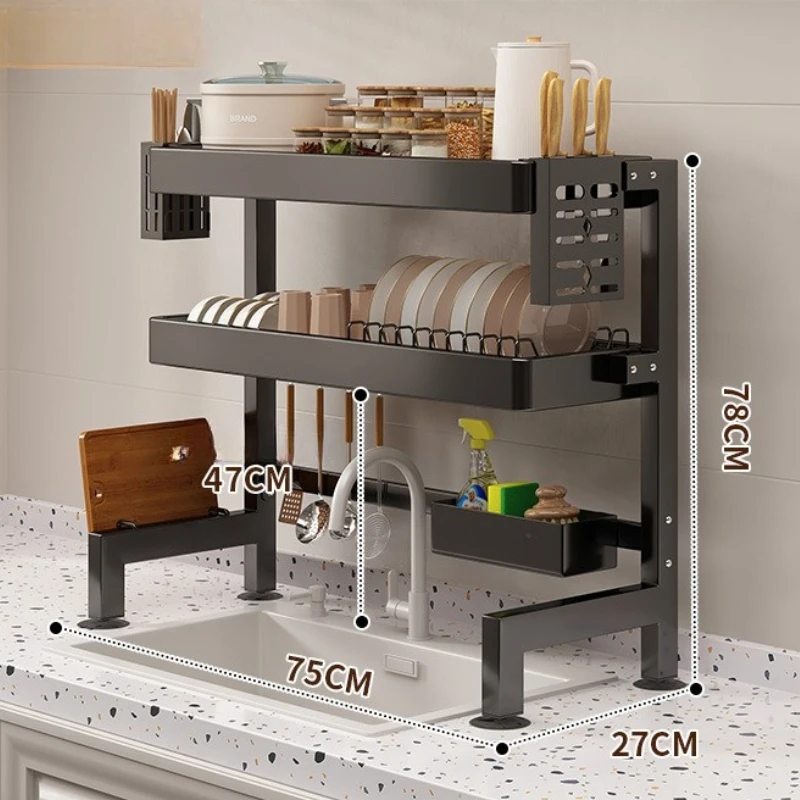 Carbon Steel Cutlery Organizer - Anti-Rust Multi-Layer Tray Large Capacity Knife/Plate Drain Station for Sink practical
Carbon Steel Cutlery Organizer - Anti-Rust Multi-Layer Tray Large Capacity Knife/Plate Drain Station for Sink practical