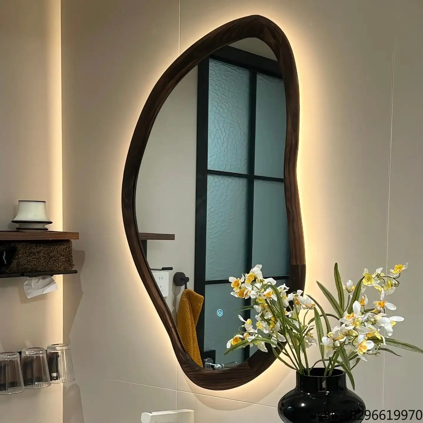 Wooden Irregular Wall Mounted Bathroom Mirror Decorative Vanity Mirror For Home Hotel Bathroom Modern Decor
Wooden Irregular Wall Mounted Bathroom Mirror Decorative Vanity Mirror For Home Hotel Bathroom Modern Decor