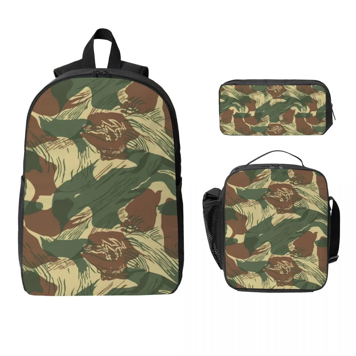 Rhodesian Brush Stroke Camouflage Backpack Student Boy Girl BookBag School Bag Shoulder Bags 3ps Insulated Lunch Bag Pencil Case
Rhodesian Brush Stroke Camouflage Backpack Student Boy Girl BookBag School Bag Shoulder Bags 3ps Insulated Lunch Bag Pencil Case