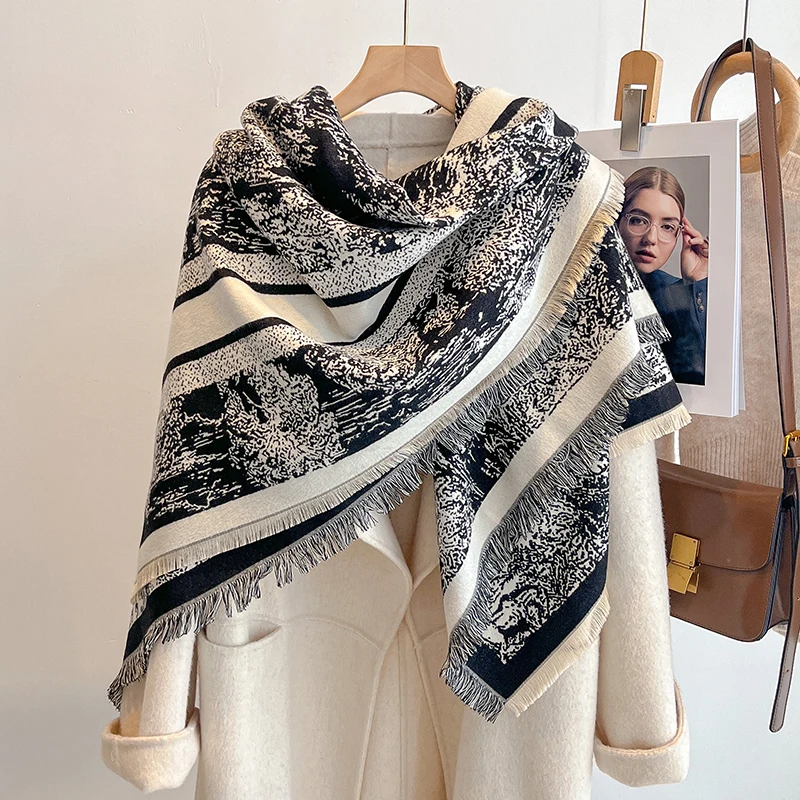 Зимний женский кашемировый шарф люксового бренда 2025 года — шаль с абстрактным принтом и кисточками, бандана из пашмины и элегантное пончо
Зимний женский кашемировый шарф люксового бренда 2025 года — шаль с абстрактным принтом и кисточками, бандана из пашмины и элегантное пончо