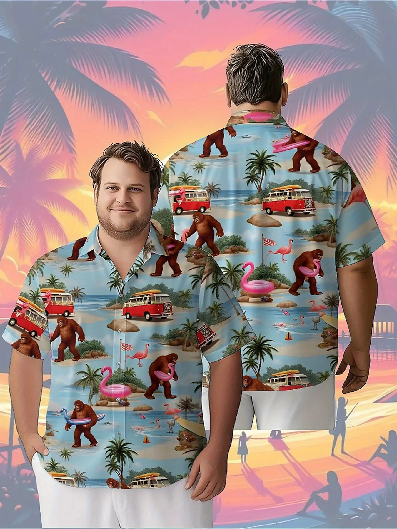 Men's Plus Size Hawaiian Shirts Vintage Sasquatch Beach Party pattern, Unisex Aloha Shirts,New in Summer Tops Tee,streetwear
Men's Plus Size Hawaiian Shirts Vintage Sasquatch Beach Party pattern, Unisex Aloha Shirts,New in Summer Tops Tee,streetwear