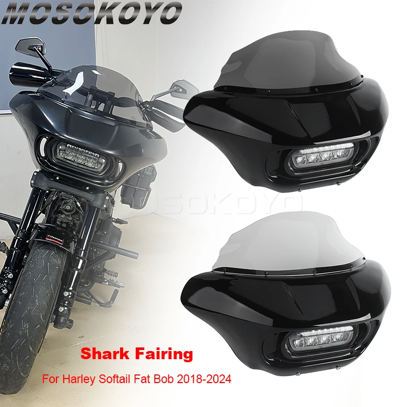 Club Style Shark Headlight Fairing For Harley Softail M8 Fat Bob FXFB 114 FXFBS 2018-2024 Front Cowl Mask LED Headlamp Cover
Club Style Shark Headlight Fairing For Harley Softail M8 Fat Bob FXFB 114 FXFBS 2018-2024 Front Cowl Mask LED Headlamp Cover