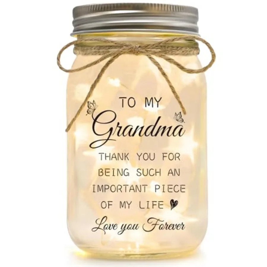 Gifts for Grandma, Grandma Gifts - Mason Jar Night Lights, Grandma Birthday Gifts, Mothers Day Christmas Thanksgiving Gifts for
Gifts for Grandma, Grandma Gifts - Mason Jar Night Lights, Grandma Birthday Gifts, Mothers Day Christmas Thanksgiving Gifts for